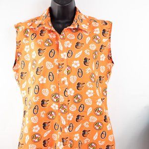 Baltimore Orioles Major League Baseball Team Orange Sleeveless Size Medium
